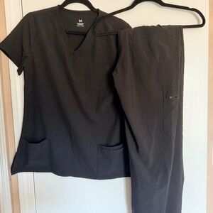 Black Medium Jogger Scrubs, Pants & Top included